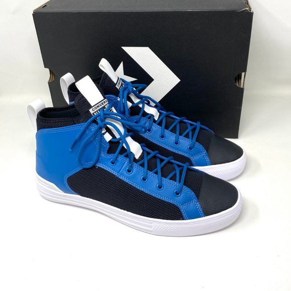 Converse Men's Size 168839C CTAS Ultra Mid Cape Blue Leather Black Mesh Sneakers - Picture 6 of 10